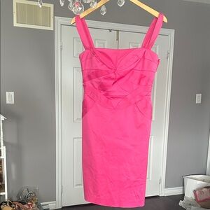 Versace women’s pink dress flower motif design size 2-4 gorgeous strapless